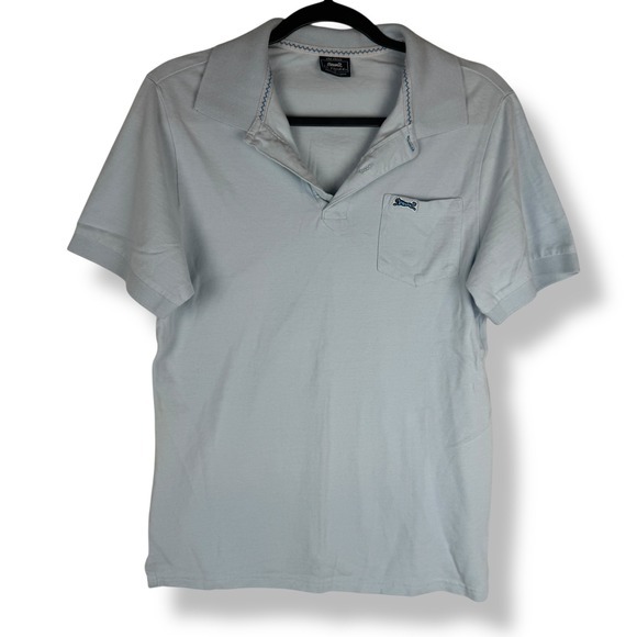 Le Tigre Polo Shirt Mens Size Small Retro Streetwear Minimalist Tiger Logo Blue - Picture 1 of 10